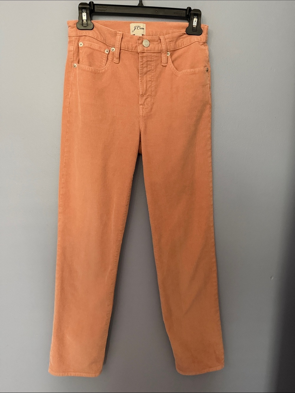 J.Crew Vintage Slim Straight Corduroy Pants Size 25 Peach Salmon